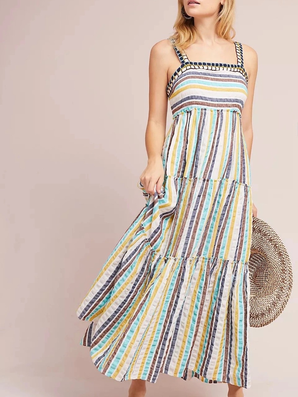 Anthropologie Women’s Striped Summer Beach Maxi Dress